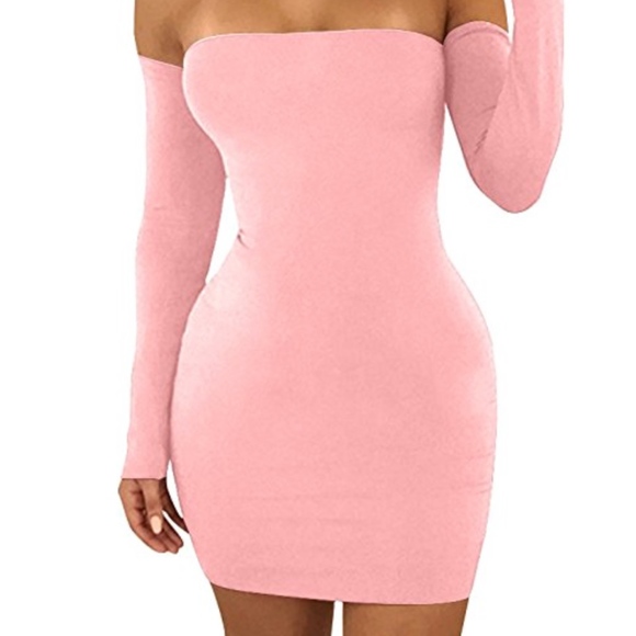 Women Sexy Off Shoulder Back Lace Up Bodycon Mini - Picture 2 of 4